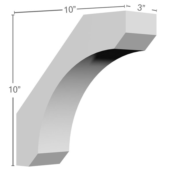 Ekena Millwork 3"W x 10"D x 10"H Legacy Bracket - BKT10X10X03LE