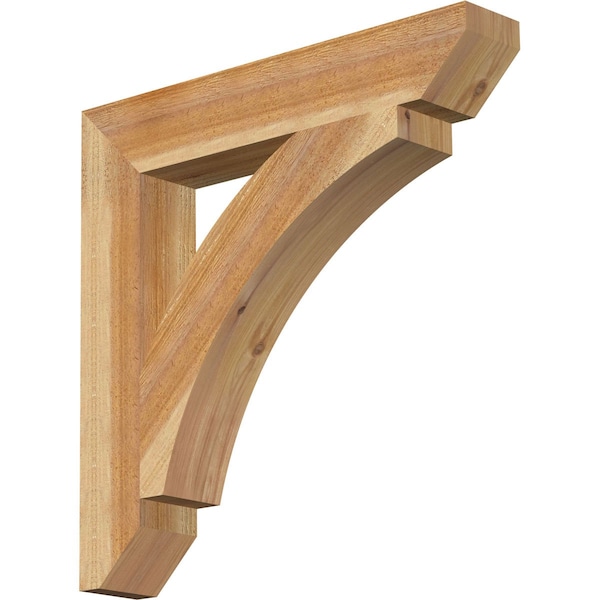 Ekena Millwork Thorton Slat Rough Sawn Bracket, Western Red Cedar, 4"W x 24"D x 24"H - BKT04X24X24THR06RWR