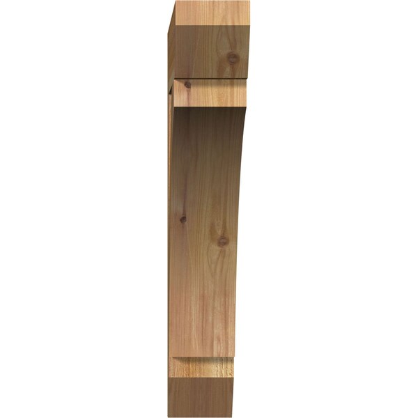 Ekena Millwork Thorton Slat Rough Sawn Bracket, Western Red Cedar, 4"W x 24"D x 24"H - BKT04X24X24THR06RWR