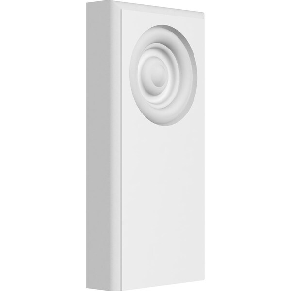 Ekena Millwork Standard Foster Bullseye Plinth Block With Rounded Edge, 3 1/2"W x 7"H x 1"P - PBP035X070X100FOS04