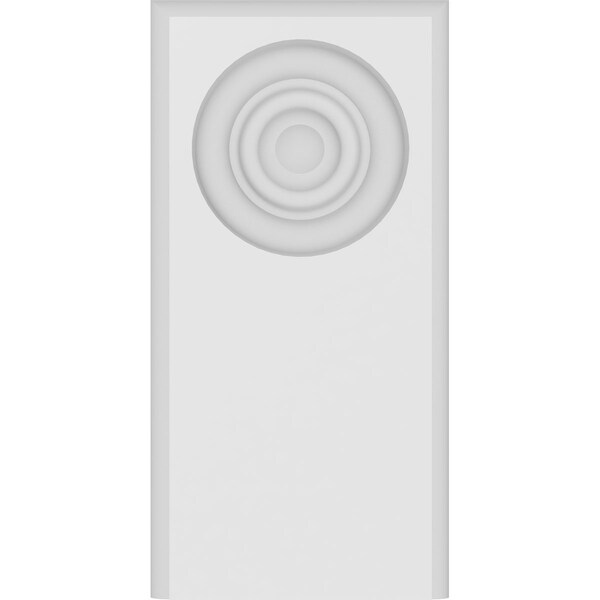 Ekena Millwork Standard Foster Bullseye Plinth Block With Rounded Edge, 3 1/2"W x 7"H x 1"P - PBP035X070X100FOS04