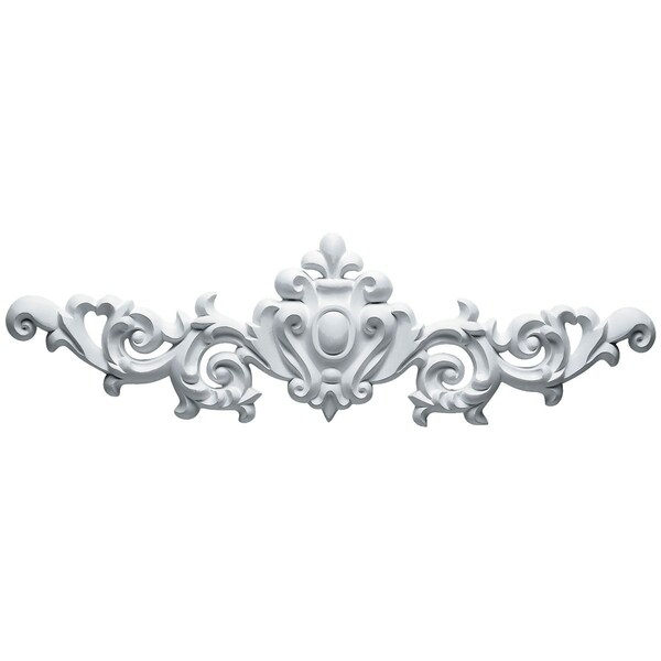 Ekena Millwork 22 1/2"W x 6 3/4"H x 1 1/8"P Marcella Large Leaf with Scrolls Onlay - ONL22X06X01MA