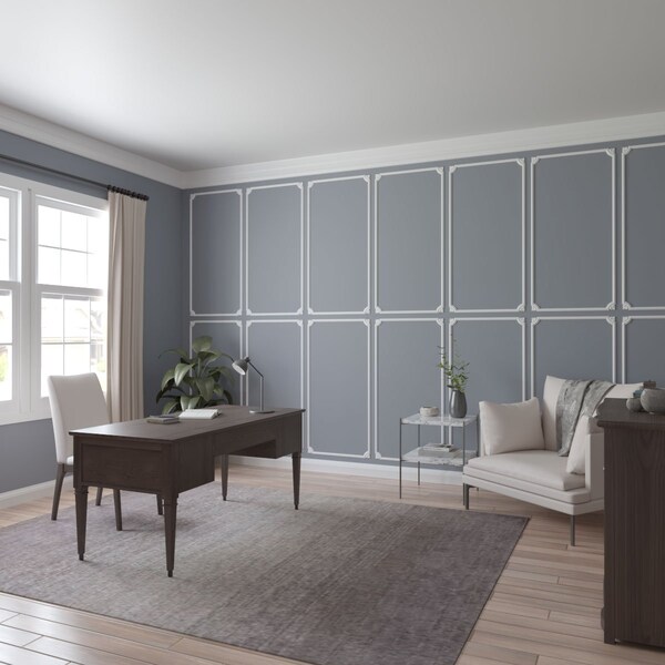 Ekena Millwork 24-in. W x 48-in. H Bradford Leaf Panel Moulding Kit Single Panel - PMLKBR24X48A