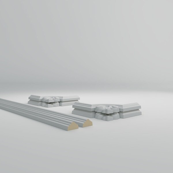 Ekena Millwork 24-in. W x 48-in. H Bradford Leaf Panel Moulding Kit Single Panel - PMLKBR24X48A