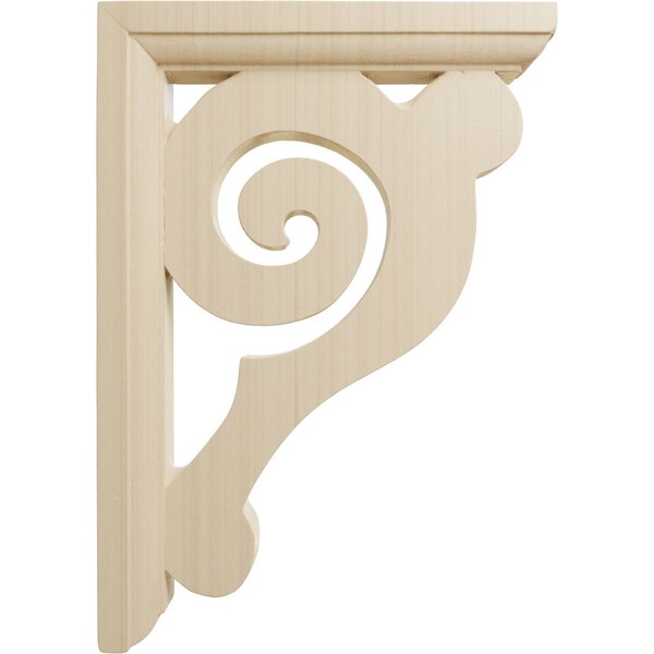 Ekena Millwork 1 1/2"W x 6"D x 8 1/2"H Bulwark Bracket, Rubberwood - BKT01X06X08BURW