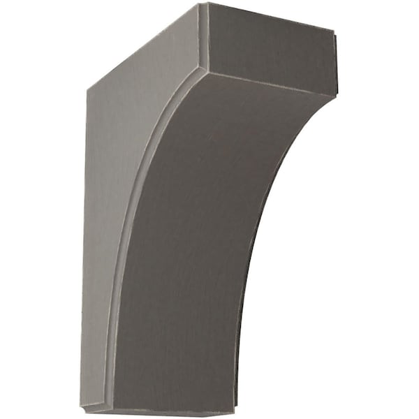 Ekena Millwork 3 1/2"W x 6"D x 8"H Clarksville Wood Vintage Decor Bracket, Reclaimed Grey - BKTWD04X06X08CVGY