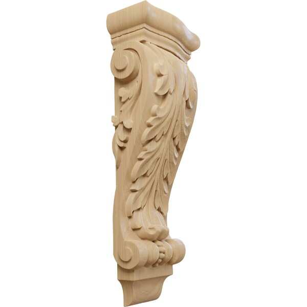 Ekena Millwork 7"W x 4"D x 20"H Large Farmingdale Acanthus Pilaster Corbel, Cherry - COR07X03X20FRCH