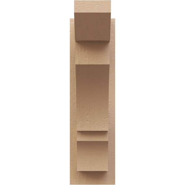 Ekena Millwork 6-in W x 14-in D x 22-in H Balboa Slat Rough Cedar Woodgrain TimberThane Outlooker, Primed Tan - OUTUR060X14X22BOA24RCPR