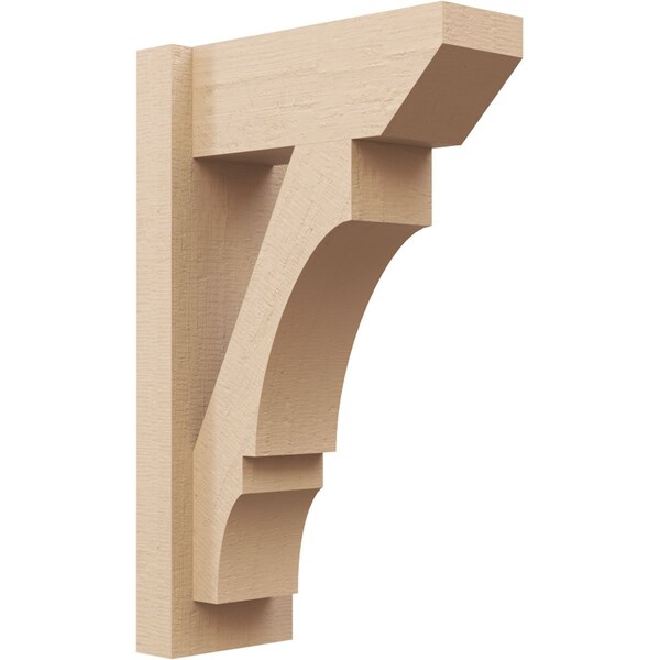 Ekena Millwork 6-in W x 14-in D x 22-in H Balboa Slat Rough Cedar Woodgrain TimberThane Outlooker, Primed Tan - OUTUR060X14X22BOA24RCPR