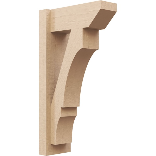 Ekena Millwork 6-in W x 14-in D x 26-in H Balboa Slat Rough Cedar Woodgrain TimberThane Outlooker, Primed Tan - OUTUR060X14X26BOA24RCPR