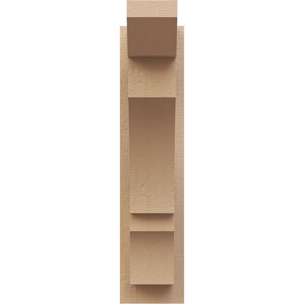 Ekena Millwork 6-in W x 14-in D x 26-in H Balboa Slat Rough Cedar Woodgrain TimberThane Outlooker, Primed Tan - OUTUR060X14X26BOA24RCPR