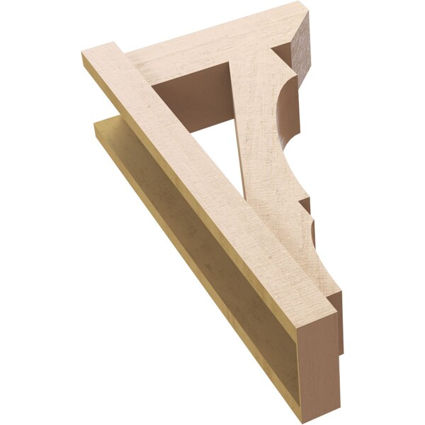 Ekena Millwork 6-in W x 14-in D x 26-in H Balboa Slat Rough Cedar Woodgrain TimberThane Outlooker, Primed Tan - OUTUR060X14X26BOA24RCPR