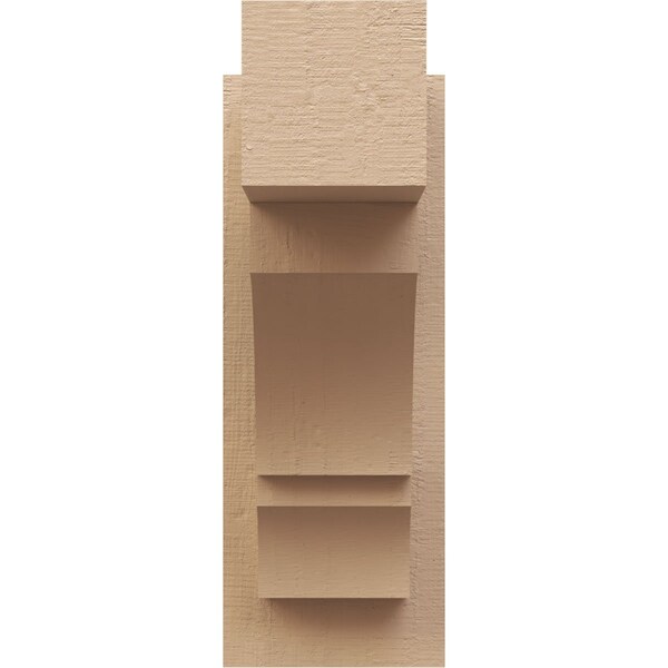 Ekena Millwork 6-in W x 12-in D x 16-in H Balboa Block Rough Cedar Woodgrain TimberThane Outlooker, Primed Tan - OUTUR060X12X16BOA44RCPR