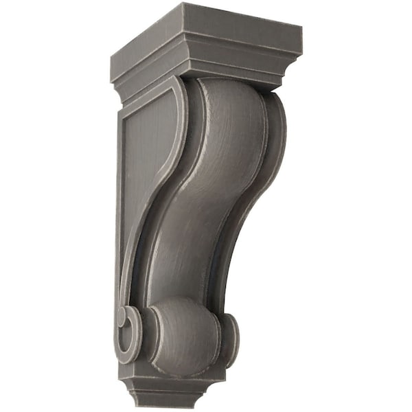 Ekena Millwork 6"W x 7 1/2"D x 16"H Devon Traditional Wood Vintage Decor Corbel, Reclaimed Grey - CORWD06X08X16DEGY
