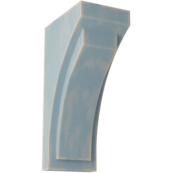 Ekena Millwork 5 1/2"W x 7 3/4"D x 14"H Jumbo Felix Wood Vintage Decor Corbel, Driftwood Blue - CORWD05X07X14FEBU
