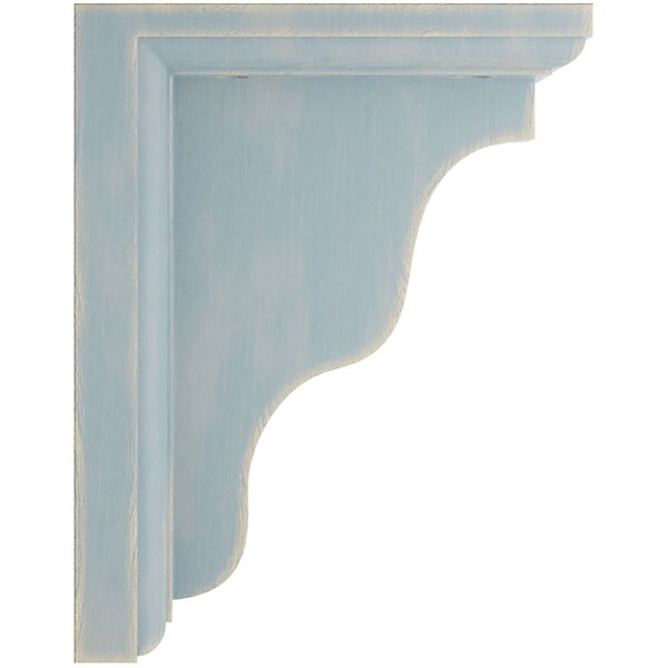 Ekena Millwork 3"W x 5"D x 7"H Hamilton Traditional Wood Vintage Decor Bracket, Driftwood Blue - BKTWD03X05X07HABU