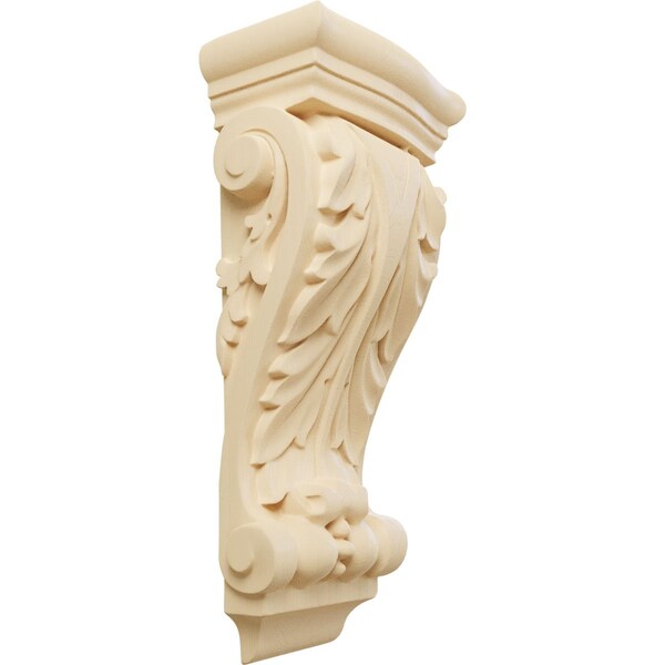 Ekena Millwork 4 1/2"W x 2 3/4"D x 10"H Small Farmingdale Acanthus Pilaster Corbel, Maple - COR04X02X10FRMA