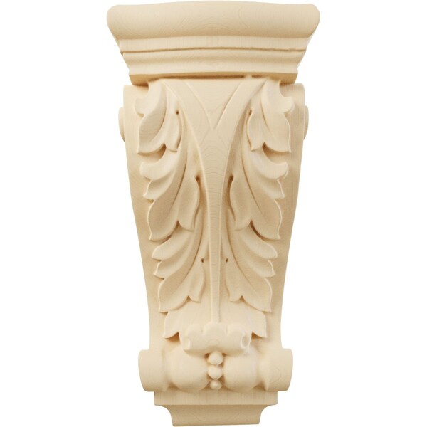 Ekena Millwork 4 1/2"W x 2 3/4"D x 10"H Small Farmingdale Acanthus Pilaster Corbel, Maple - COR04X02X10FRMA