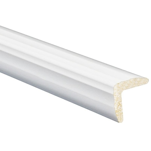 Inteplast Group 206 Series Outside Corner Moulding, 8 ft L, 516 in W, Polystyrene, Crystal White - 52060800032