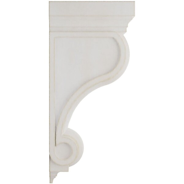 Ekena Millwork 6"W x 7 1/2"D x 16"H Devon Traditional Wood Vintage Decor Corbel, Chalk Dust White - CORWD06X08X16DEWH