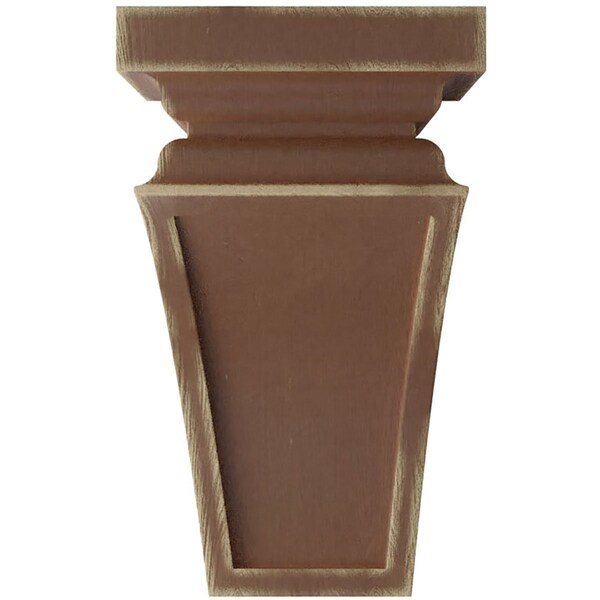 Ekena Millwork 3 1/2"W x 3 3/4"D x 6"H Mini Nevio Wood Vintage Decor Corbel, Weathered Brown - CORWD03X03X06NEBR
