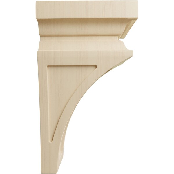 Ekena Millwork 5"W x 5 3/4"D x 10"H Medium Nevio Wood Corbel, Rubberwood - CORW05X05X10NERW