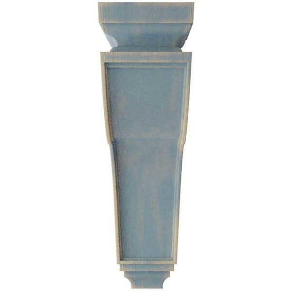 Ekena Millwork 4"W x 8 1/2"D x 13"H Hollow Back Wood Vintage Decor Corbel, Driftwood Blue - CORWD04X08X13HABU