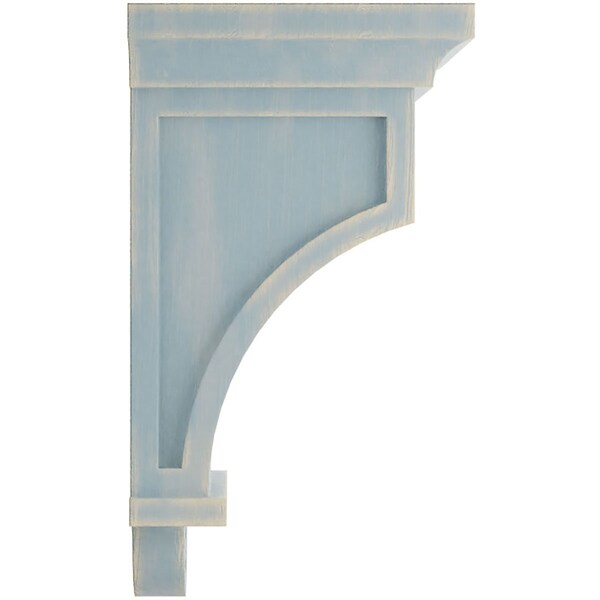 Ekena Millwork 5"W x 5"D x 9"H Arts and Crafts Wood Vintage Decor Corbel, Driftwood Blue - CORWD05X05X09ARBU