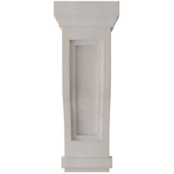 Ekena Millwork 6 1/2"W x 6 1/2"D x 14"H Traditional Recessed Wood Vintage Decor Corbel, Chalk Dust White - CORWD06X06X14TRWH