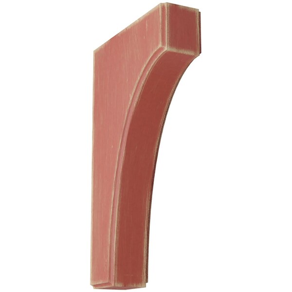 Ekena Millwork 1 3/4"W x 6"D x 10"H Clarksville Wood Vintage Decor Bracket, Salvage Red - BKTWD02X06X10CVRD