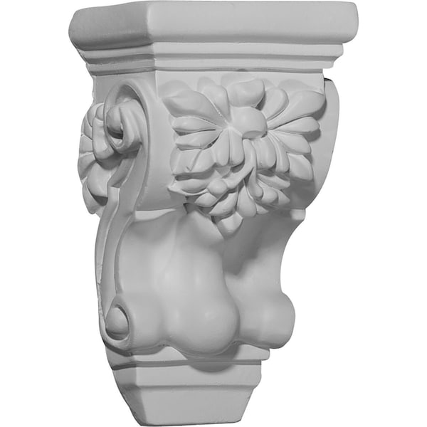 Ekena Millwork 3 5/8"W x 2 1/2"D x 6 1/8"H Small Scroll Corbel - COR03X02X06SC