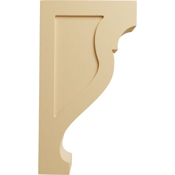 Ekena Millwork 3 1/8"W x 10"D x 18"H Extra Large Rockport Wood Corbel, Alder - CORW03X10X18RKAL