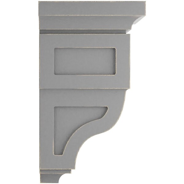 Ekena Millwork 5"W x 5 3/4"D x 10"H Medium Reyes Wood Vintage Decor Corbel, Pebble Grey - CORWD05X05X10RYPG