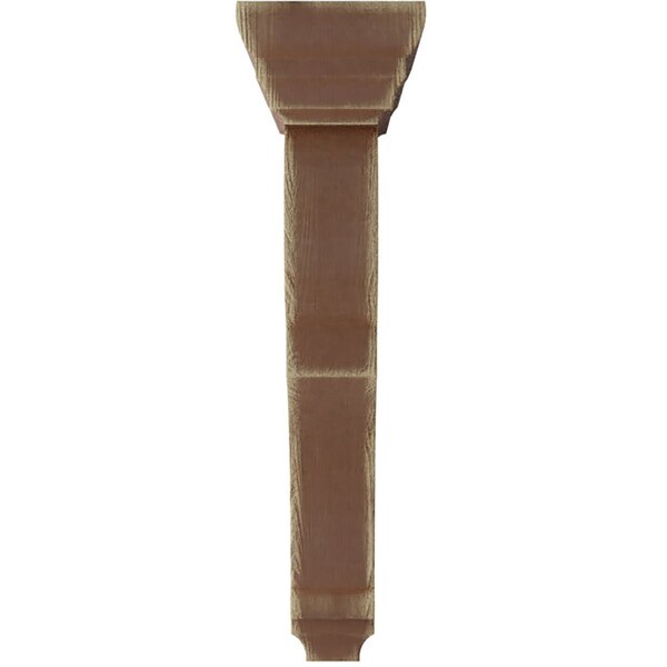 Ekena Millwork 3"W x 6 1/2"D x 12"H Large Rojas Wood Vintage Decor Corbel, Weathered Brown - CORWD03X06X12RJBR