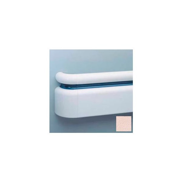 Pawling All Vinyl Three-Piece Handrail System, 6.25" Face, Aluminum Retainer, 12' Long, Ecru - BR-400V-269
