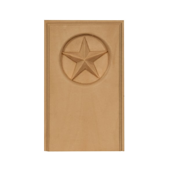 Osborne Wood Products 6 x 3 3/4 x 7/8 Tall Star Plinth Block in Rubberwood (paint - 891881RW