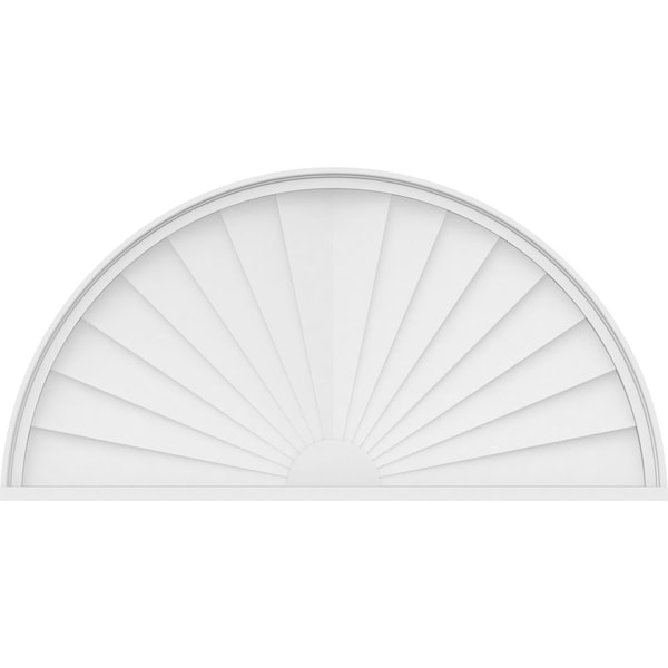 Ekena Millwork Half Round Sunburst Architectural Grade PVC Pediment, 48"W x 24"H x 2"P - PEDPS048X240HRO01