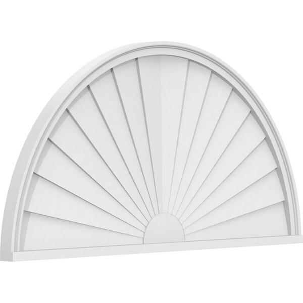 Ekena Millwork Half Round Sunburst Architectural Grade PVC Pediment, 48"W x 24"H x 2"P - PEDPS048X240HRO01