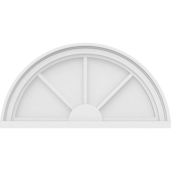 Ekena Millwork Half Round 3 Spoke Architectural Grade PVC Pediment, 24"W x 12"H x 2"P - PEDPS024X120HRO03