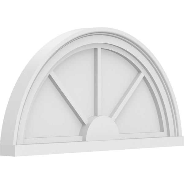 Ekena Millwork Half Round 3 Spoke Architectural Grade PVC Pediment, 24"W x 12"H x 2"P - PEDPS024X120HRO03