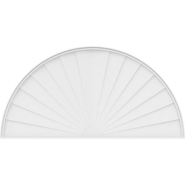 Ekena Millwork Half Round Sunburst Architectural Grade PVC Pediment, 86"W x 43"H x 2"P - PEDPS086X430HRO01