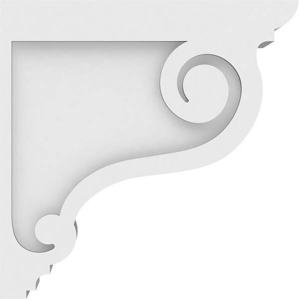 Ekena Millwork Standard Scroll Architectural Grade PVC Corbel, 3"W x 12"D x 12"H - CORP03X12X12SCR