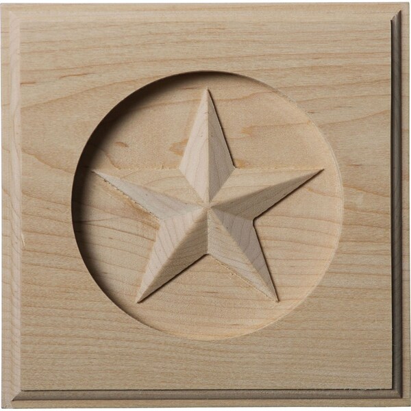 Ekena Millwork 5"W x 5"H x 3/4"P Austin Star Rosette, Rubberwood - ROS05X05AURW