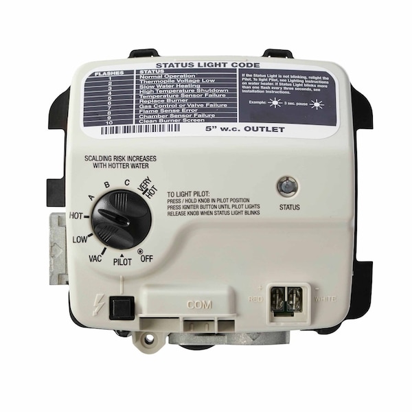 Resideo Gas Valve, NG, Manual, Piezo, 350 to 850mV DC, 0 in to 14 in wc, Standard Opening, 1/2 in Inlet Size - WT8840B1500/U