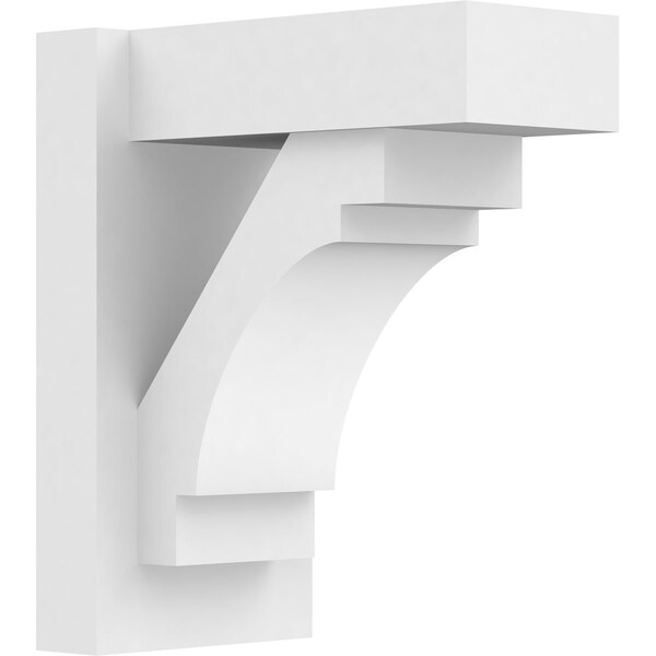 Ekena Millwork Merced Architectural Grade PVC Outlooker with Block Ends, 7"W X 12"D X 14"H - OUTP07X12X14MRC05