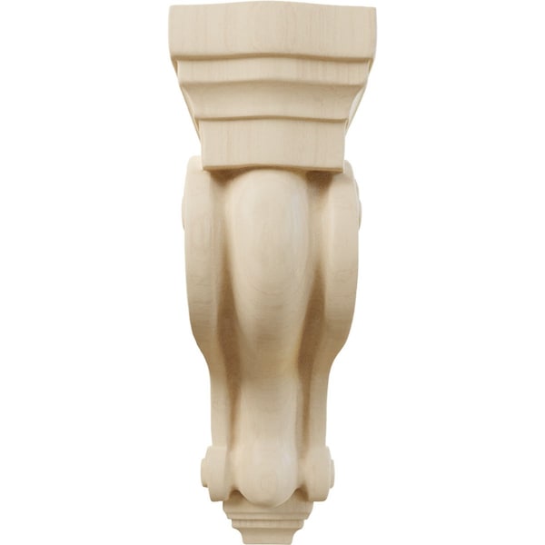 Ekena Millwork 3 3/8"W x 6 1/2"D x 10 1/2"H Boston Traditional Scroll Corbel, Rubberwood - COR03X06X10TSRW