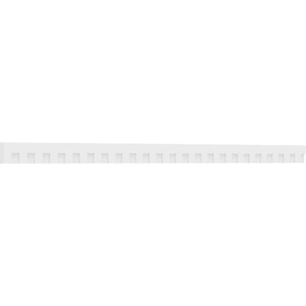 Ekena Millwork Matthews Architectural Grade PVC Dentil Trim w/Backplate, 4"H x 1"P x 92"L - DENP04MAT01