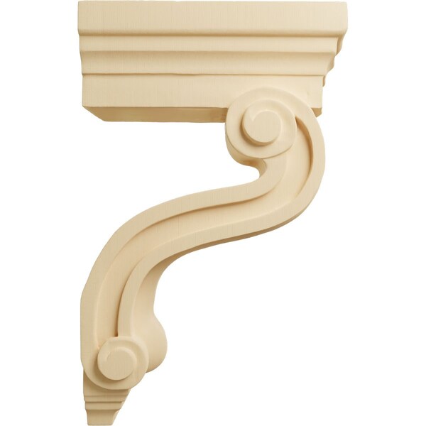Ekena Millwork 3 3/8"W x 6 1/2"D x 10 1/2"H Los Angeles Hollow Back Corbel, Maple - COR03X06X10HAMA