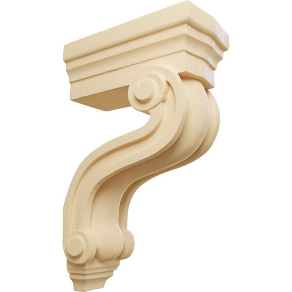 Ekena Millwork 3 3/8"W x 6 1/2"D x 10 1/2"H Los Angeles Hollow Back Corbel, Maple - COR03X06X10HAMA