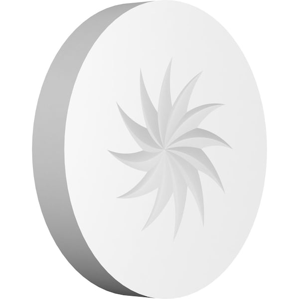Ekena Millwork Standard Grayson Spiral Rosette With Square Edge, 5"W x 5"H x 3/4"P - ROSP050X050X075GRY12